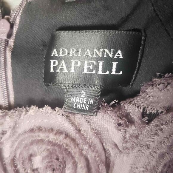 Adrianna‎ Papell neutral raw edge rosette sleeveless sheath dress womans … - Picture 8 of 13